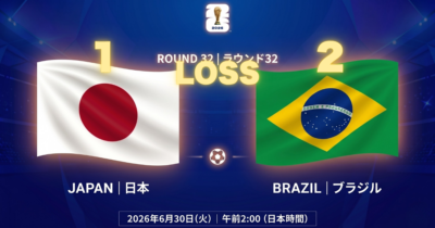 日本対ブラジル試合結果1-2